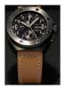 Thunderbolt Black Automatic Chronograph, Black Dial With Black Leather Strap