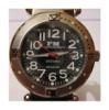 Oceano Automatic Divers Watch, Black Carbon Dial With Leather Strap