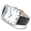 Vertex II Watch, Silver Dial With Black Leather Strap