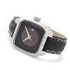 Apollo Solar Powered Watch, Black Dial With Leather Strap