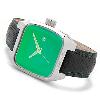 Apollo Solar Powered Watch, Green Dial With Leather Strap
