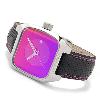 Apollo Solar Powered Watch, Purple Fuchsia Dial With Leather Strap