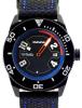 Aqualuna Blue Pro Divers Watch, Black Dial With Leather Strap