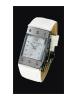 Paradox PX1000 Watch, Silver Dial/Clear Glass With White Leather Strap