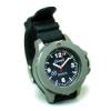 Fondale Divers Watch, Black Dial With Leather Strap