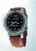 Mictofo Divers Watch, Black Dial With Leather Strap