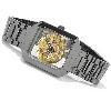 Mystique Skeleton Ceramic Watch, Gold Movement With Ceramic Bracelet