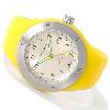 Ameoba Swiss GMT Watch, Yellow Case With Rubber Strap