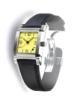 Avenue "Quarter" Automatic Watch, Yellow Dial With Leather Strap