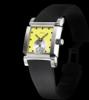 Avenue "Petite Seconde" Automatic Watch, Yellow Dial With Rubber Strap