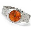 Sprial Quartz Watch, Orange Dial With Stainless Steel Bracelet