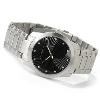 Sprial Quartz Watch, Black Dial With Stainless Steel Bracelet