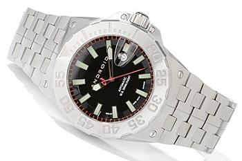 Divemaster Predator Watch, Black Dial With Stainless Steel Bracelet