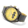 Decoy Quartz Chronograph, Yellow Dial With Leather Strap
