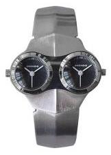 Alien Dual Time Watch, Black Face, Stainless Steel Bracelet
