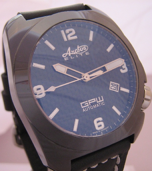 Arctos GPW K1 Ceramic Watch, Black Dial With Leather Strap