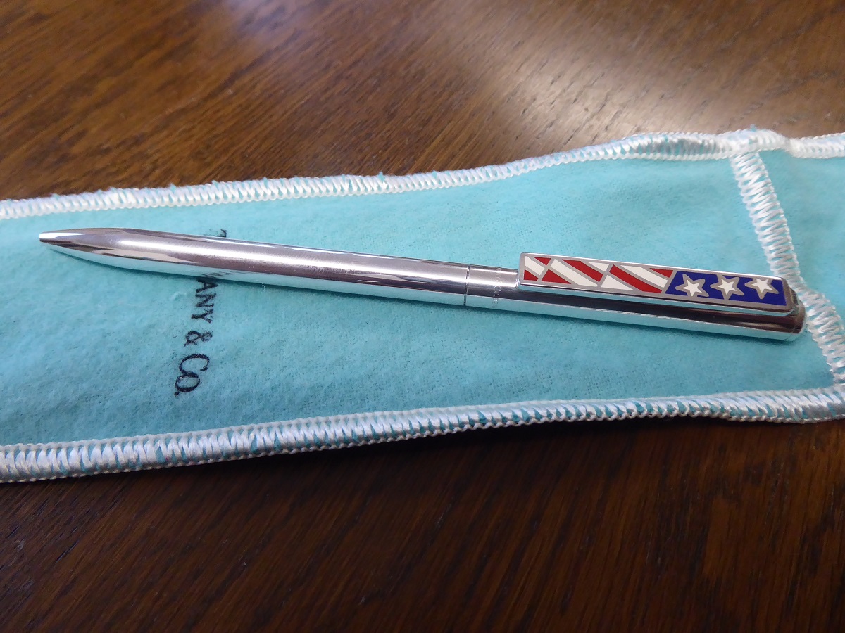 Tiffany & Co USA Flag Sterling Silver Ballpoint Pen