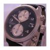 Louis Erard Heritage Chronograph, Black Dial With Leather Strap