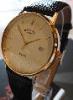 Rotary Elite 9K Gold, White Dial, Black Leather Strap
