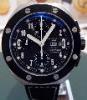 Montres De Luxe Thunderbolt Chronograph, Black Dial,  Leather Strap