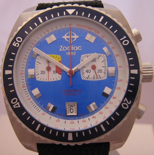 Zodiac Seadragon Chronograph, Blue Dial With Nylon Strap