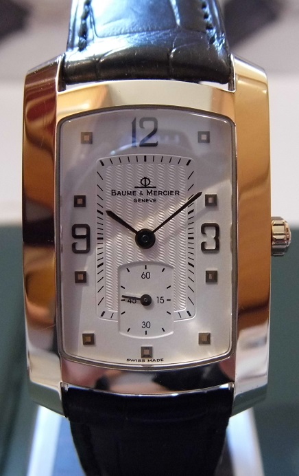 Baume & Mercier Hampton Milleis 18KT Gold, White Dial, Leather Strap