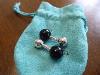 Tiffany & Co Sterling Silver & Onyx Barbell Cufflinks