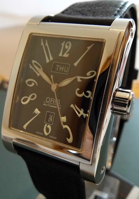 Oris Miles Day Date Watch, Black Dial With Leather Strap