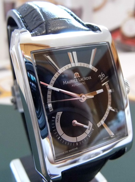 Maurice Lacroix Pontos Reserve De Marche, Black Dial, Leather Strap