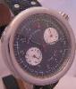 Giuliano Mazzuoli Manometro Chronograph, Black Dial, Leather Strap