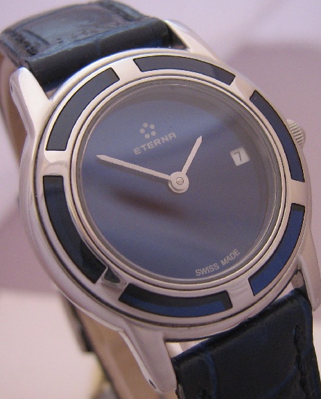 Eterna Galaxis Ladies, Blue Dial With Leather Strap