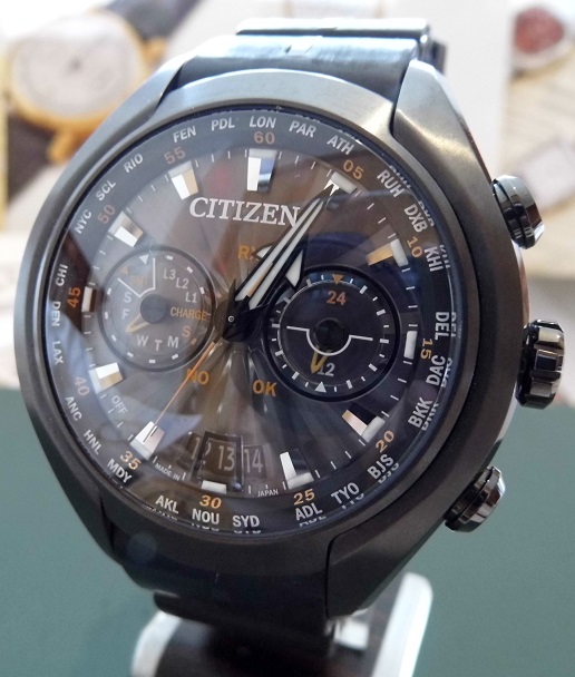 Citizen Eco Drive Satellite Wave-Air, Black Dial, Rubber Strap