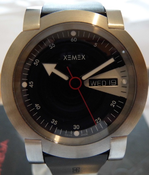 Xemex XE 5000 Day Date, Black Dial, Rubber Strap
