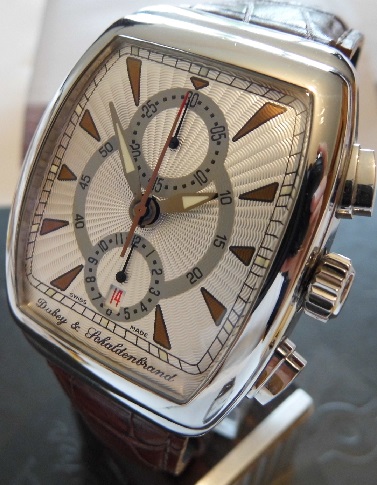 Dubey & Schaldebrand Gran Chrono, Silver Dial, Leather Strap