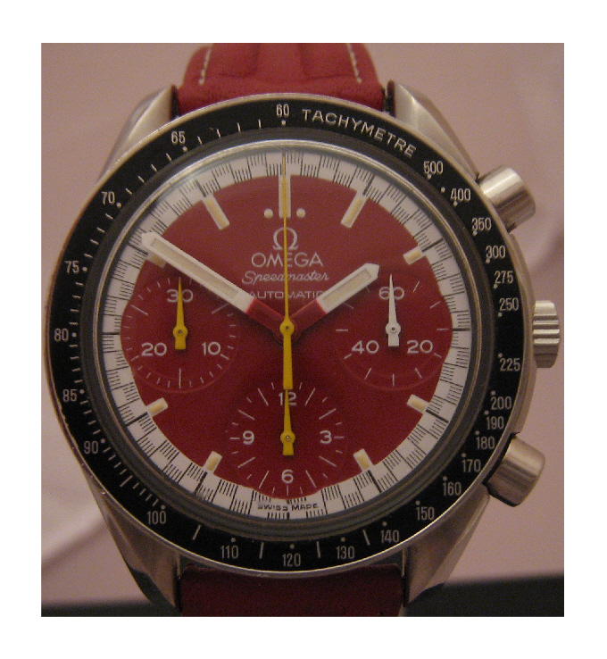 omega speedmaster red face