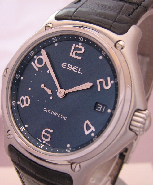 Ebel 1911 Senior Automatic Watch Blue Dial With Leather Strap
