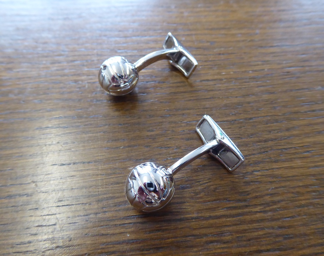Alfred Dunhill Stainless Steel Football Cufflinks