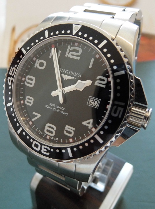 Longines Hydroconquest Automatic, Black Dial, Steel Bracelet