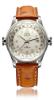 Worldwide GMT Automatic Watch, Silver Dial With Leather Strap