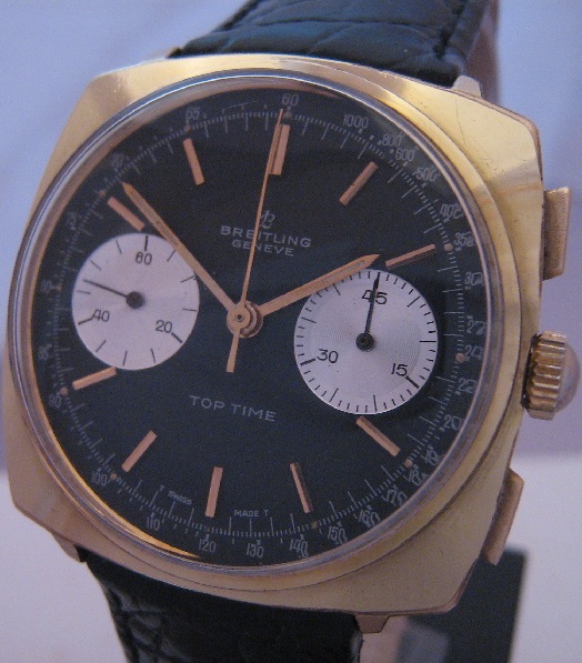 Breitling Top Time Chronograph, Black Dial, Leather Strap