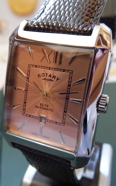 Rotary Elite Automatic, Cognac Dial, Brown Leather Strap