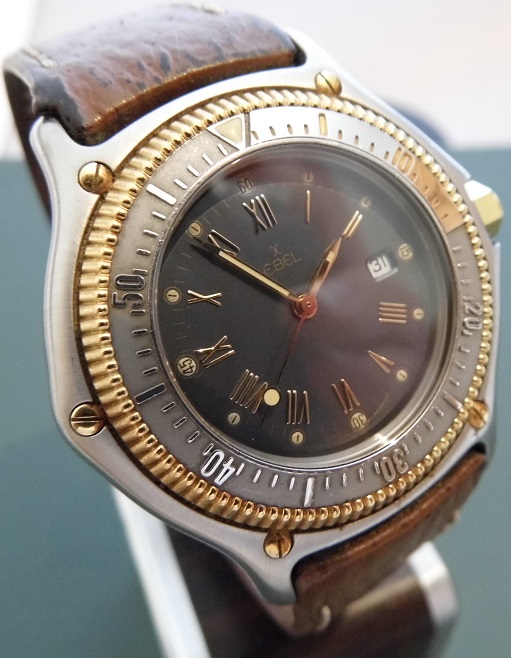 Ebel Discovery Diver, Grey Dial, Brown Leather Strap