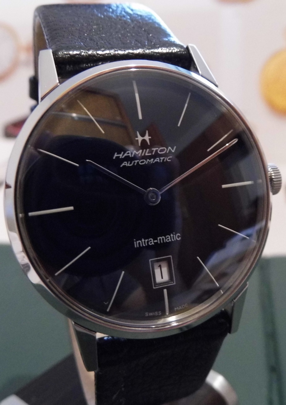 Hamilton Intra-Matic 38mm, Black Dial, Leather Strap