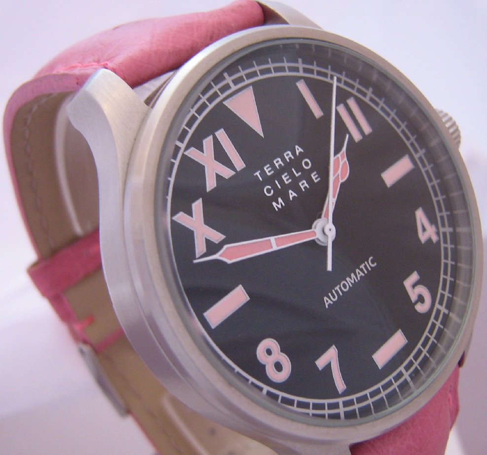TCM Airfirst Pink Watch, Black Dial With 3 Straps