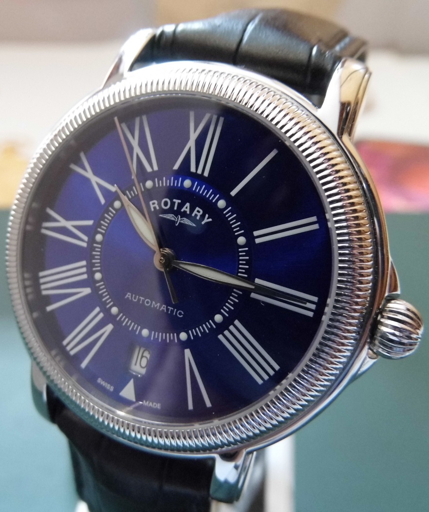 Rotary Elite Ltd Edition, Blue Dial, Black Leather Strap