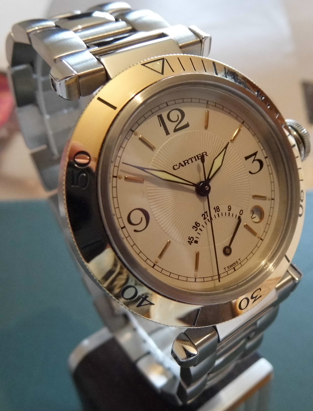 Cartier Pasha Power Reserve, White Dial, Bracelet