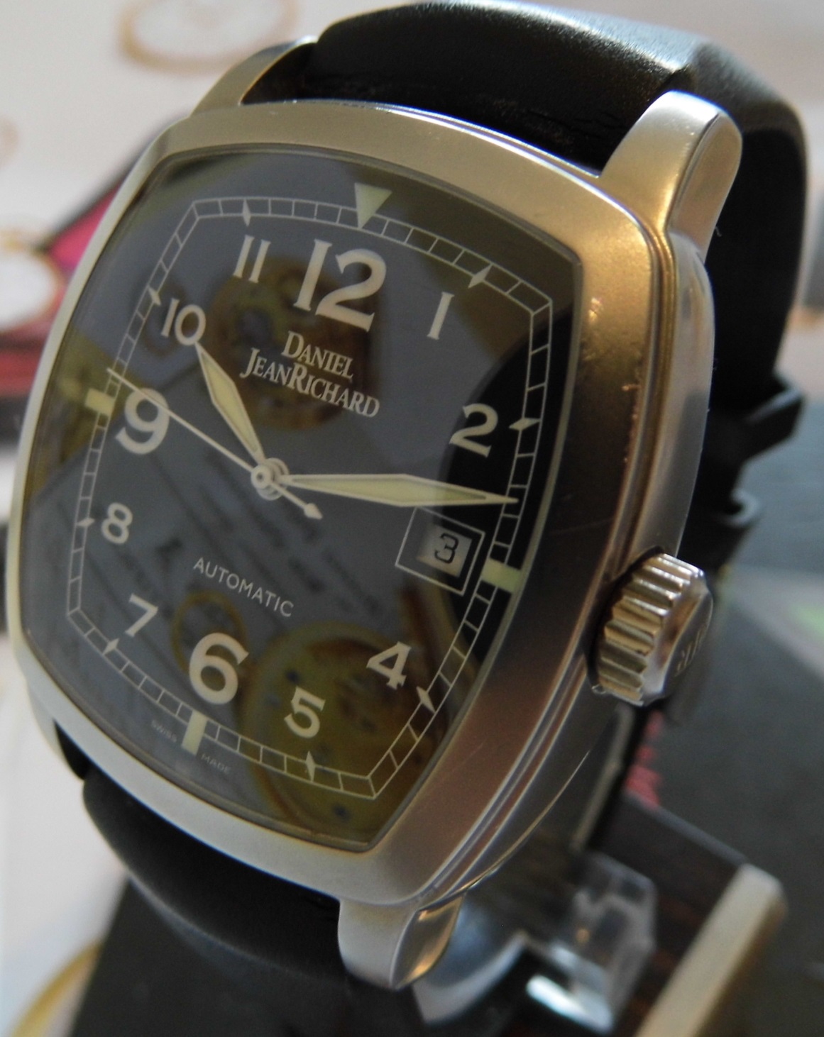 Daniel JeanRichard TV Screen, Black Dial, Rubber Strap