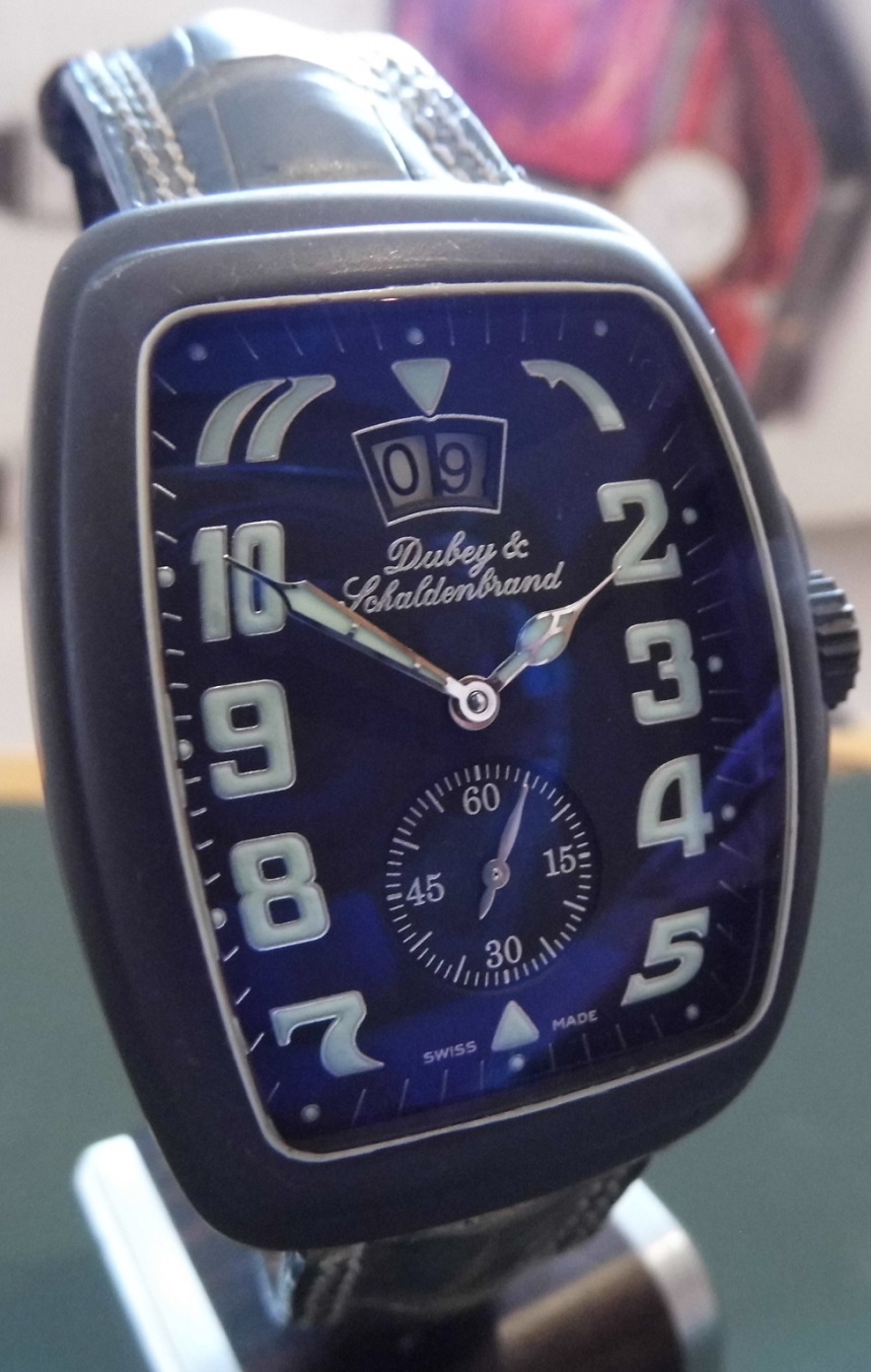 Dubey & Schaldenbrand Aquadyn Militaire, Black Dial With Leather Strap