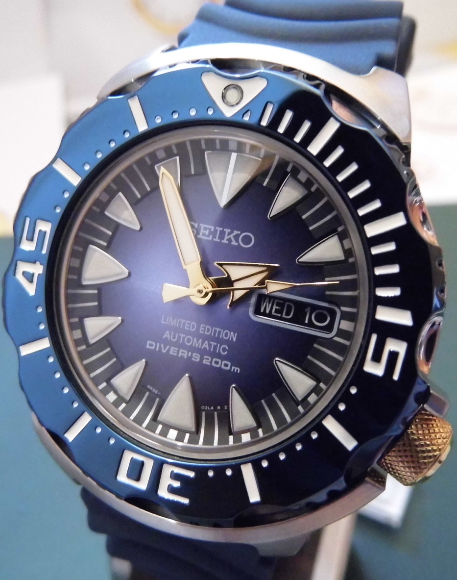 Seiko Blue Monster Ltd Edition Blue Dial Rubber Strap