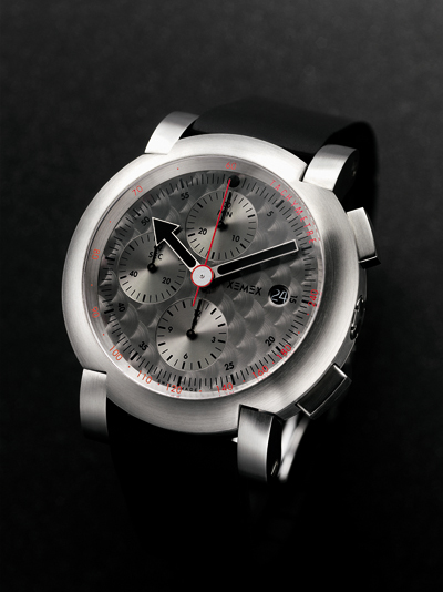 XE-5000 Silver Speed Chronograph, Silver Engine Turned Dial With Rubber Strap